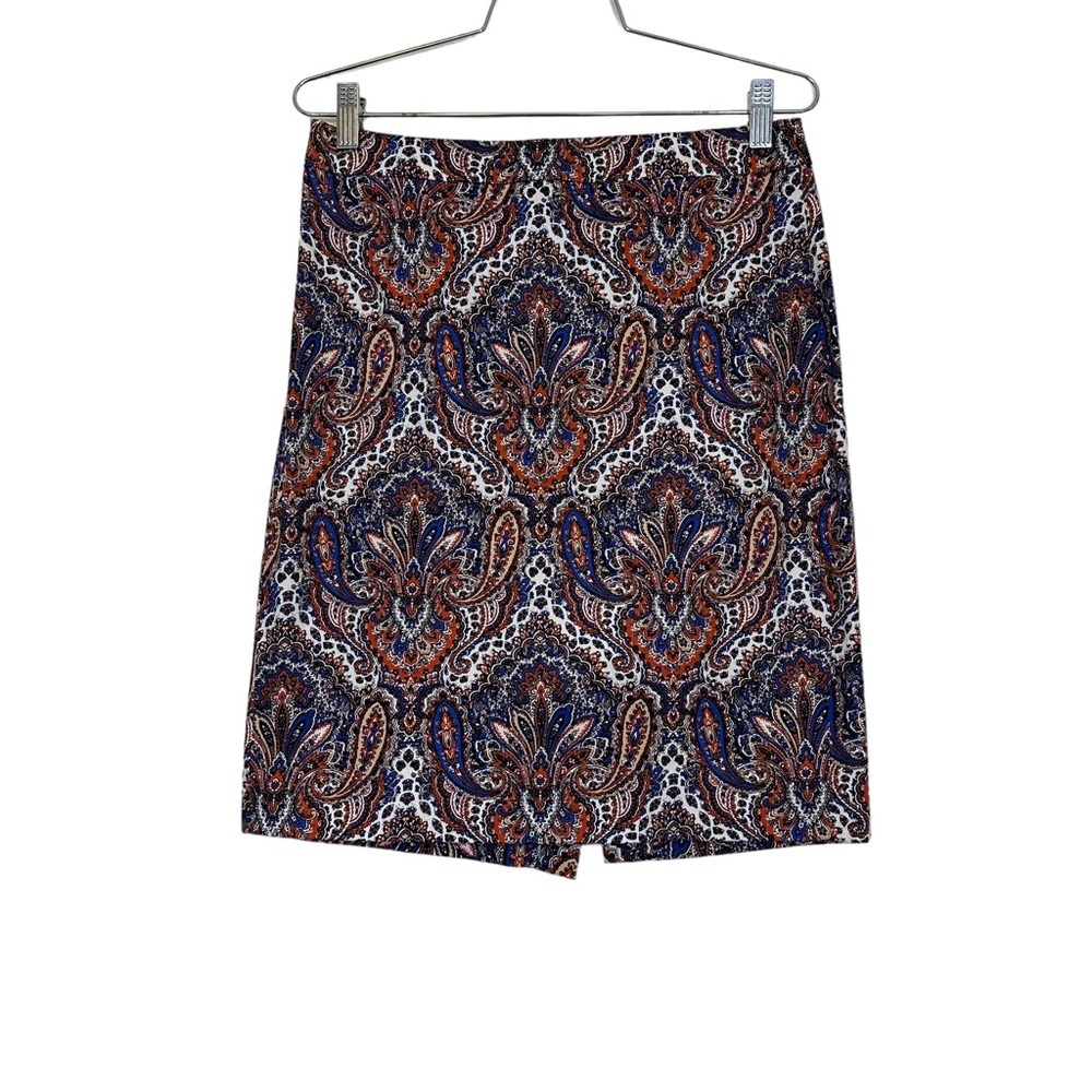 J Crew Factory The Pencil Skirt 4 Paisley Multi Color